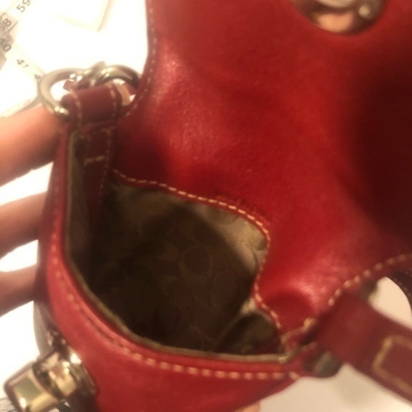 Coach red leather vintage accessories wristlet bag